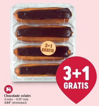 Delhaize Chocolade - Eclairs 4 stuks aanbieding