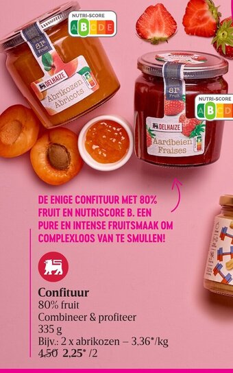 Delhaize Confituur 80% Fruit aanbieding