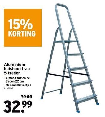 GAMMA Aluminium huishoudtrap 5 treden aanbieding