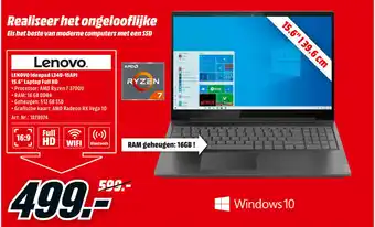 MediaMarkt LENOVO Ideapad L340-15API 15.6" Laptop Full HD aanbieding