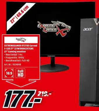 Extremegamer RT27285 Curved E-Led 27" (27M1900CEXTGM) 27" Gaming monitor