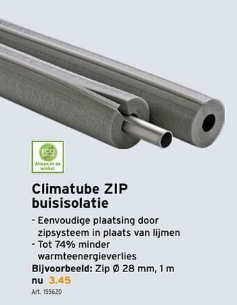 GAMMA Climatube zip buisisolatie 28mm, 1 m aanbieding