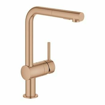 X2O Grohe Minta L-uitloop keukenkraan met uittrekbare kop Brushed Warm Sunset aanbieding