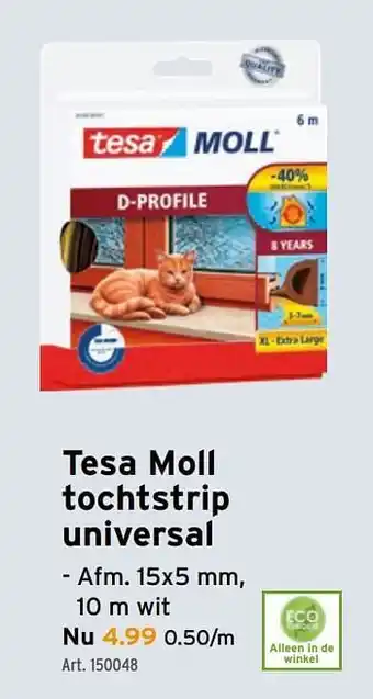 GAMMA Tesa moll tochtstrip universal 15 x 15 mm aanbieding