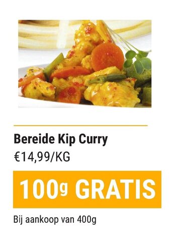 Vleesmeester Bereide Kip Curry aanbieding