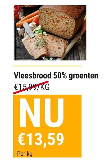 Vleesmeester Vleesbrood 50% groenten aanbieding
