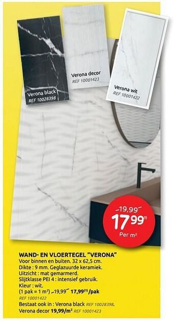 Brico Wand- en vloertegel verona aanbieding