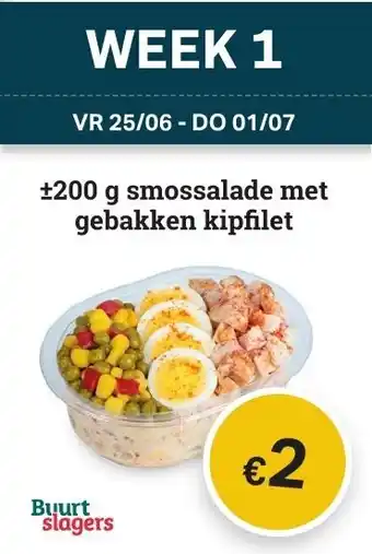 200g smossalade met gebakken kipfilet