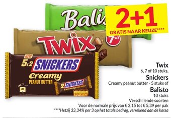 Intermarché Twix, snickers , balisto aanbieding