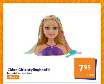 Action Chloe girlz stylinghoofd inclusief accessoires aanbieding