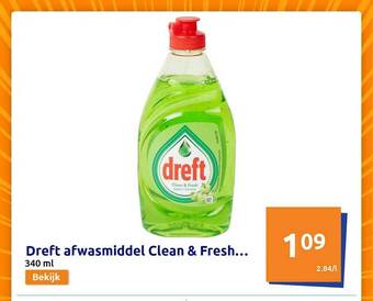 Action Dreft afwasmiddel clean & fresh... aanbieding