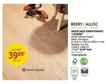 Brico Meerlagig eiken parket legend aanbieding