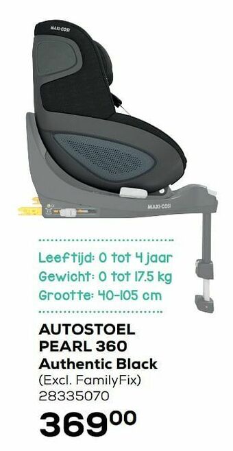 Supra Bazar Autostoel pearl 360 authentic black aanbieding