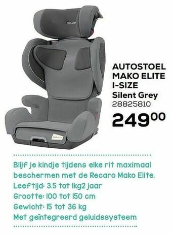 Supra Bazar Autostoel mako elite i-size silent grey aanbieding