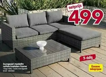 Yess Loungeset medelin rattan-metalen frame aanbieding
