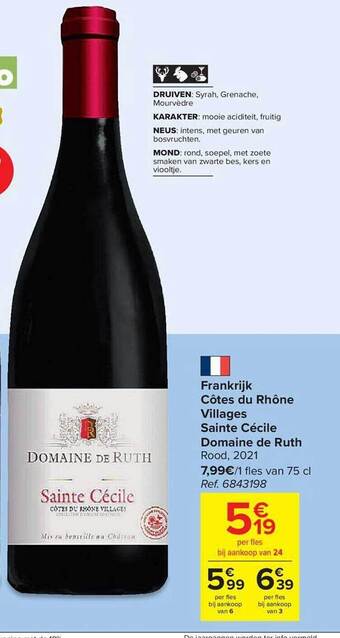 Frankrijk côtes du rhône villages sainte cécile domaine de ruth rood 2021