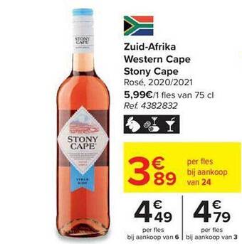 Carrefour Zuid-afrika western cape stony cape rosé 2020 2021 aanbieding