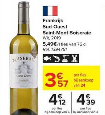 Carrefour Frankrijk sud-ouest saint-mont boiseraie wit 2019 aanbieding