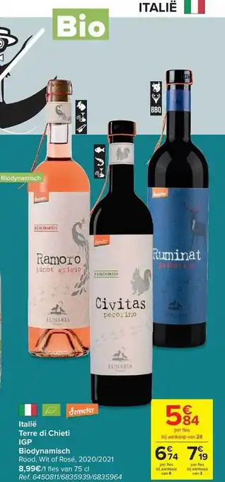 Italië terre di chieti igp biodynamisch rood wit of rosé 2020 2021