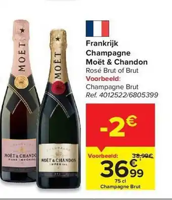 Carrefour Market Frankrijk champagne moët & chandon rosé brut of brut aanbieding