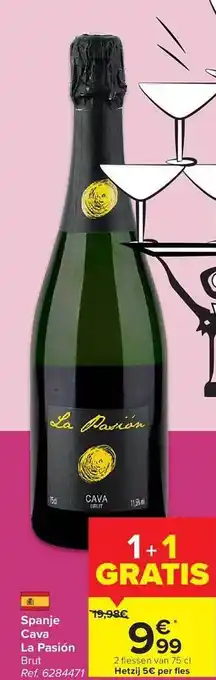Carrefour Market Spanje cava la pasión brut 1+1 gratis aanbieding