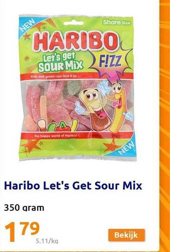 Action Haribo let's get sour mix aanbieding