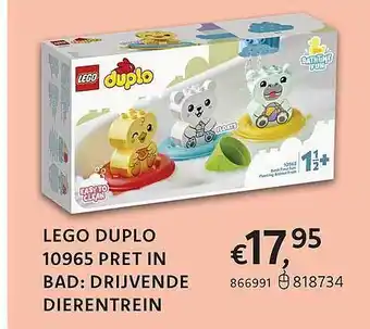Lego duplo pret in bad: brijvende dierentrein