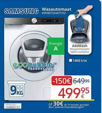 Eldi Samsung wasautomat aanbieding