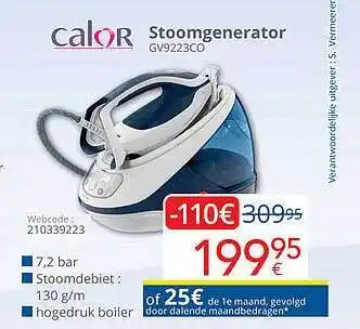 Eldi Calor stoomgenerator gv223co aanbieding