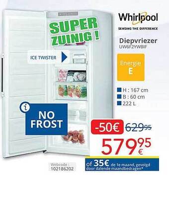 Eldi Whirlpool diepvriezer aanbieding