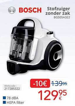 Eldi Bosch stofzuiger zonder zak bgs05a322 aanbieding