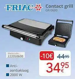 Eldi Friac contact grill gf-0600 aanbieding