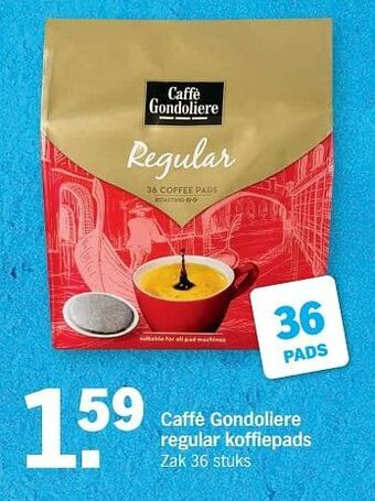 Albert Heijn Caffè gondoliere regular koffiepads aanbieding