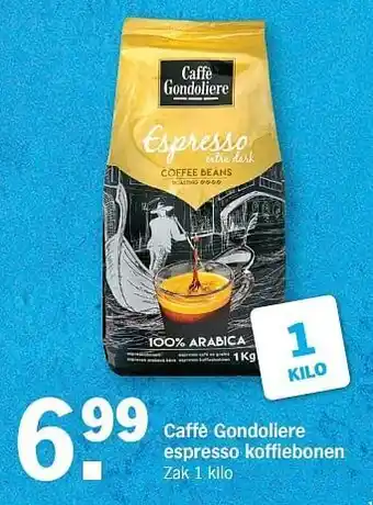 Albert Heijn Caffè gondoliere espresso koffiebonen 1 kilo aanbieding