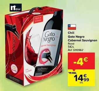 Carrefour Market Chili gato negro cabernet sauvignon rood aanbieding