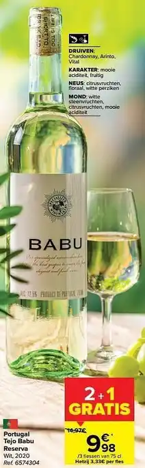 Carrefour Market Portugal tejo babu reserva wit aanbieding