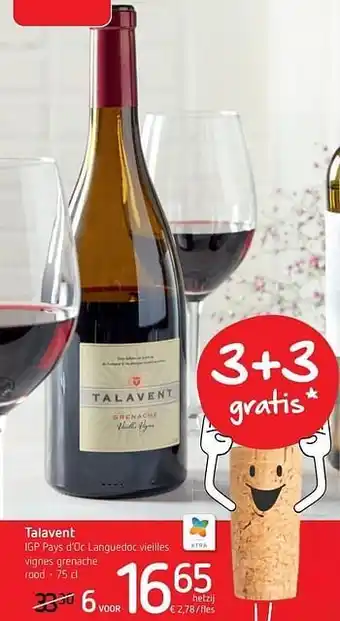 Spar Colruyt Talavent igp pays d`oc languedoc vieilles vignes grenache rood aanbieding