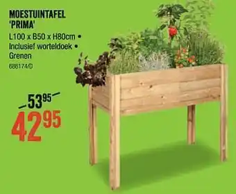 HandyHome Moestuintafel prima L100 x B50 x H80 cm aanbieding