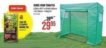 HandyHome Serre voor tomaten L200 x B77 x H169/160 cm aanbieding