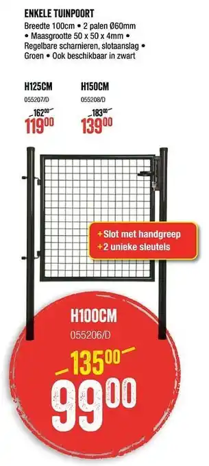 HandyHome Enkele tuinpoort H125 cm aanbieding