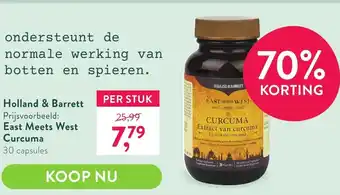 Holland & Barrett East Meets West Curcuma 30 capsules aanbieding