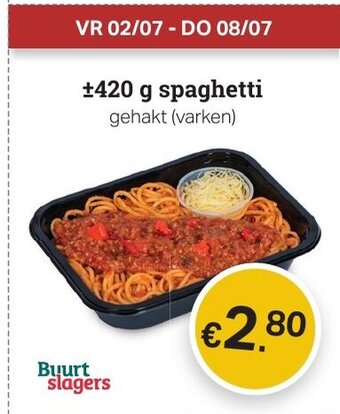 Buurtslagers 420 g spaghetti aanbieding