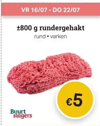Buurtslagers 800g rundergehakt aanbieding