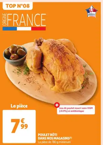 Auchan Poulet Roti Dans Nos Magasins La Piece de 780g minimum aanbieding
