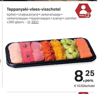 Buurtslagers Teppanyaki-vlees-visschotel aanbieding