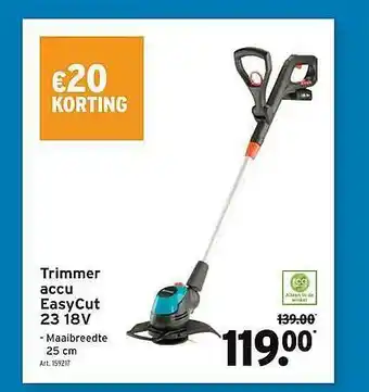 GAMMA Trimmer Accu Easycut 23 18v aanbieding