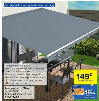 Carrefour Zonnescherm Milano aanbieding
