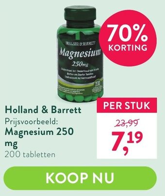 Holland & Barrett Magnesium 250 mg aanbieding