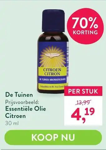 Holland & Barrett Essentiele olie citroen aanbieding