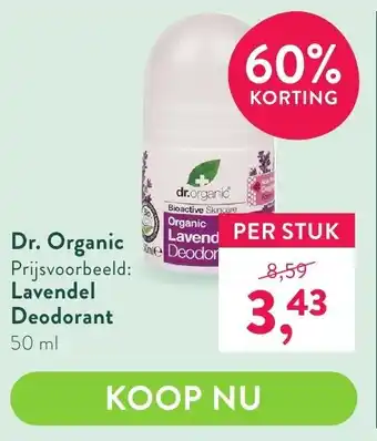 Holland & Barrett Dr. organic lavendel deodorant 50 ml aanbieding